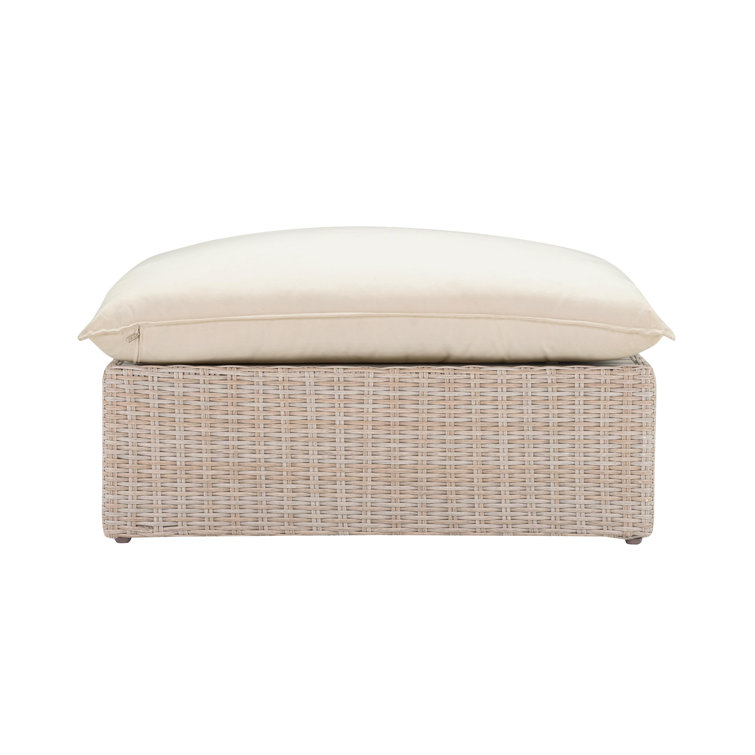 Davida Wicker Outdoor Ottoman with Cushion