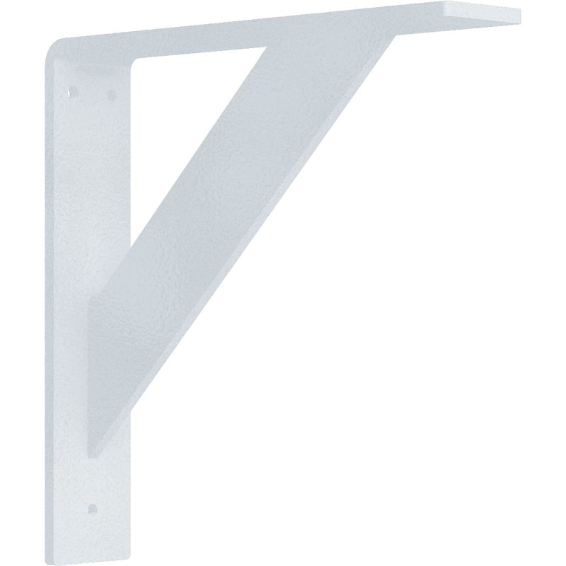 Support traditionnel en acier, H 10 po x l 2 po x P 10 po, Blanc martelé