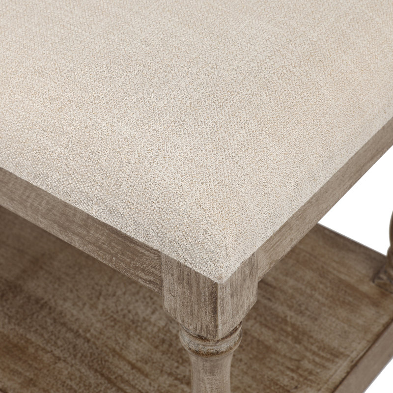 Malchow Linen Upholstered Storage Bench