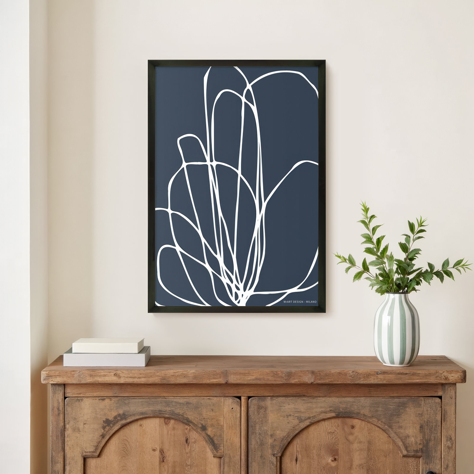Julieta "Tracings 4" Print by Romina Gadler, Black Framed Paper, 25" H x 17.5" W x 1.25" D