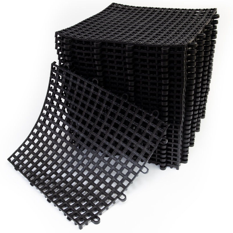 Paquet de 25 carreaux antidérapants, Noir