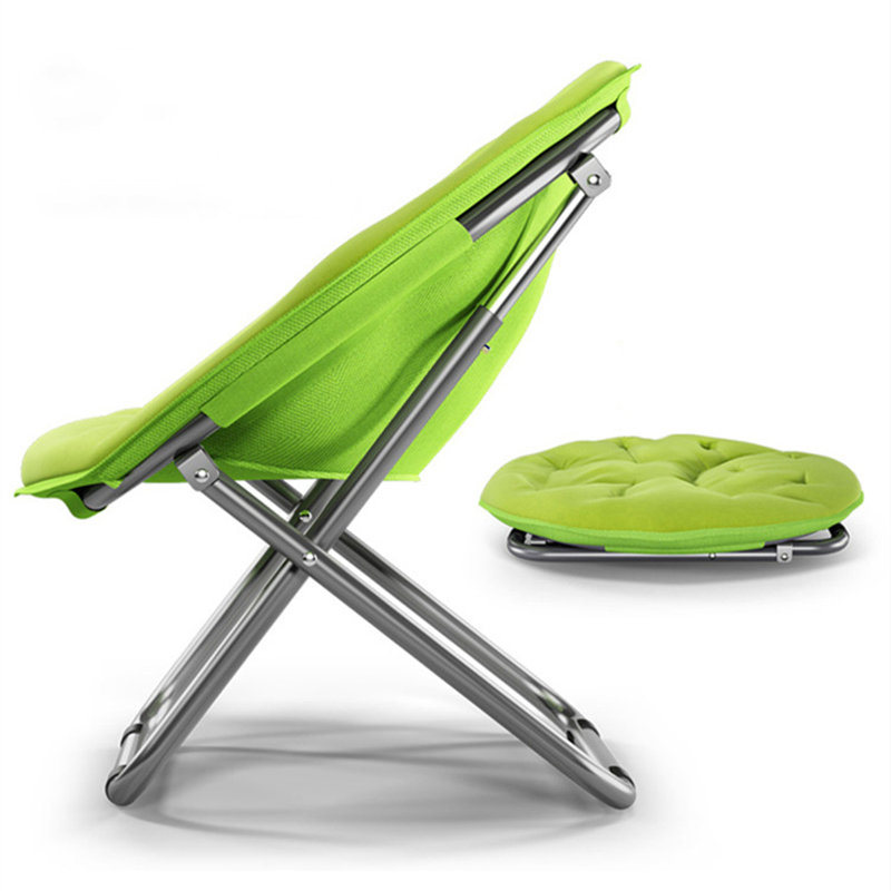 Foldable Camping Beach Chair Large Space Moon Chair For Dormitory, Fishing, Camping, Beach Party, Gray, Green