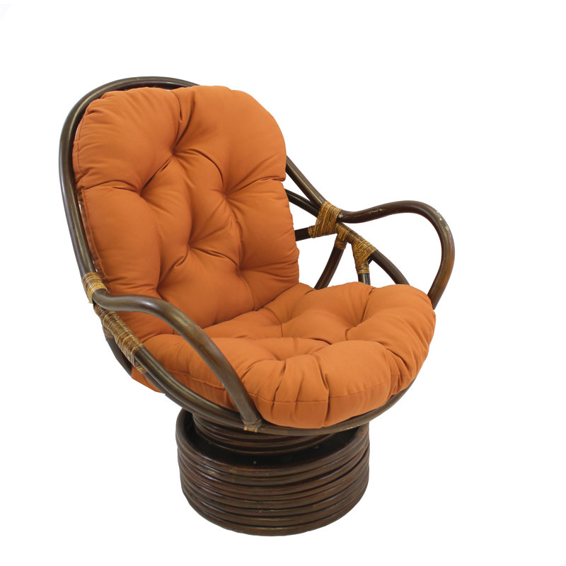 Fauteuil capitonné en polyester 33 po Bilyeu, Sergé de coton épice