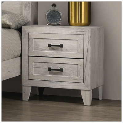 Table de chevet avec finition blanche délavée et élégante table de chevet 1Pc