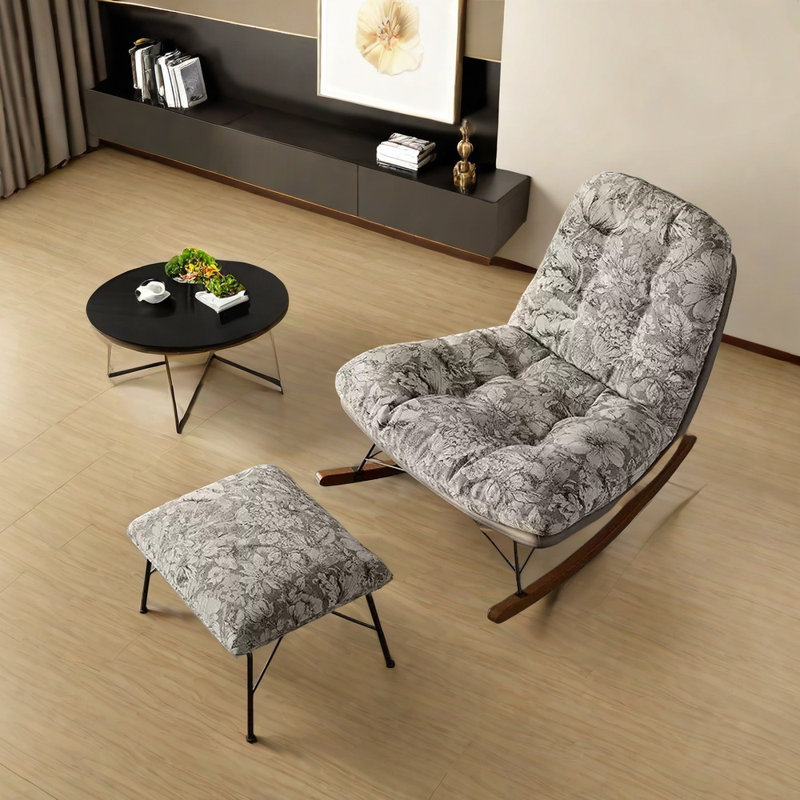 Chaise berçante en bois massif luxueuse et confortable