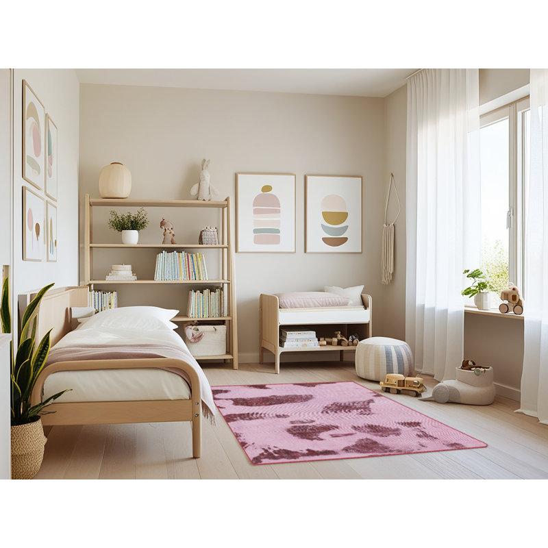 Tapis décoratif multicolore à motif abstrait, Rectangle 3 pi x 5 pi