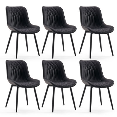 Modern Dining Chairs Faux Leather Upholstered Kitchen Chairs Side Chair With Metal Legs