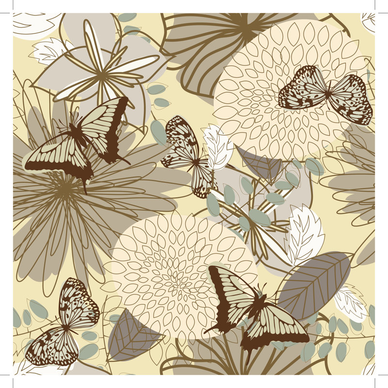 Abibatu Seamless Vector Floral Pattern by Angel_1978 - Wrapped Canvas Print, 76cm H x 76cm W x 3.8cm D