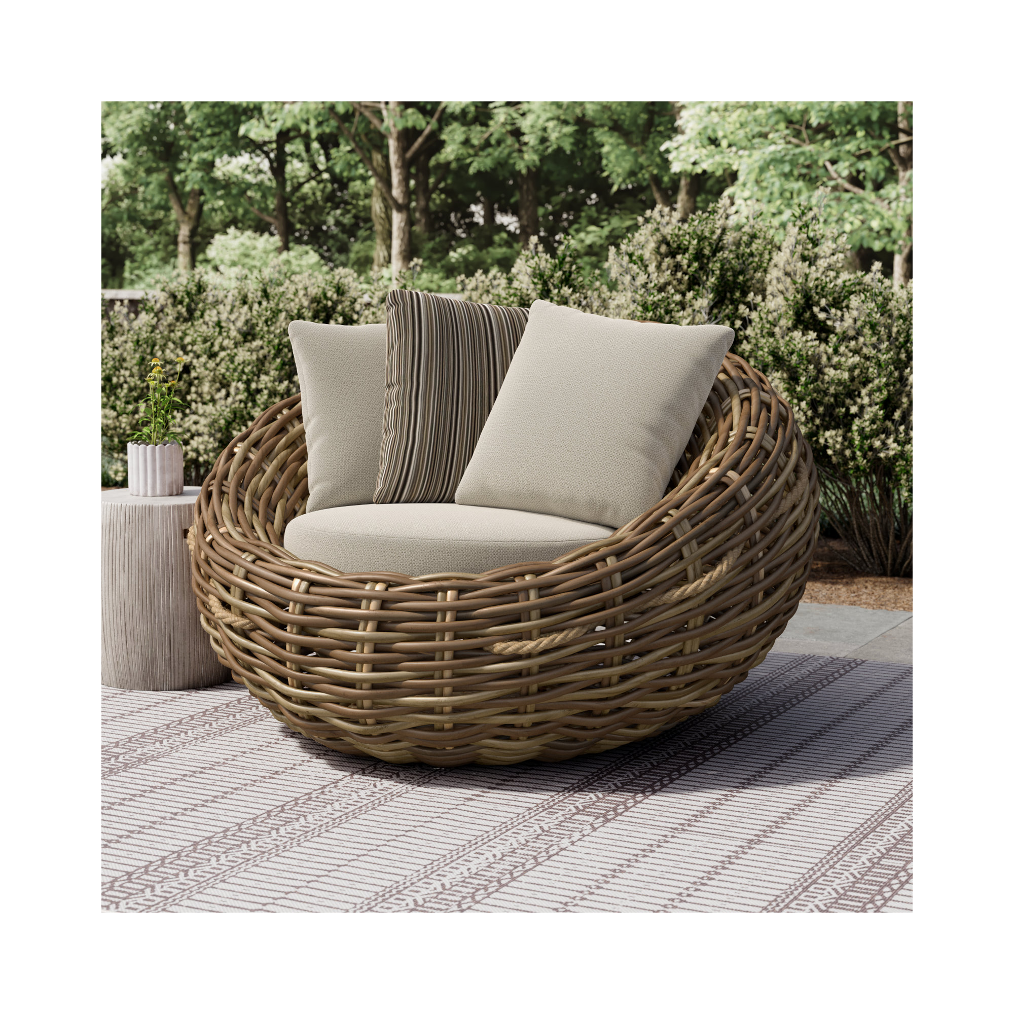 Ardelia Wicker Outdoor Lounge Chair