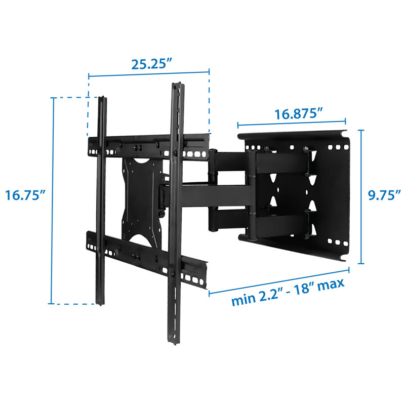 Mount-It Full Motion Large TV Wall Mount w/ Extension For 40" - 80" Flat or Curved Large Screen TVs