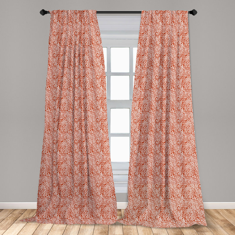 Summer Floral Semi-Sheer Rod Pocket Curtain Panels, 28" x 95"