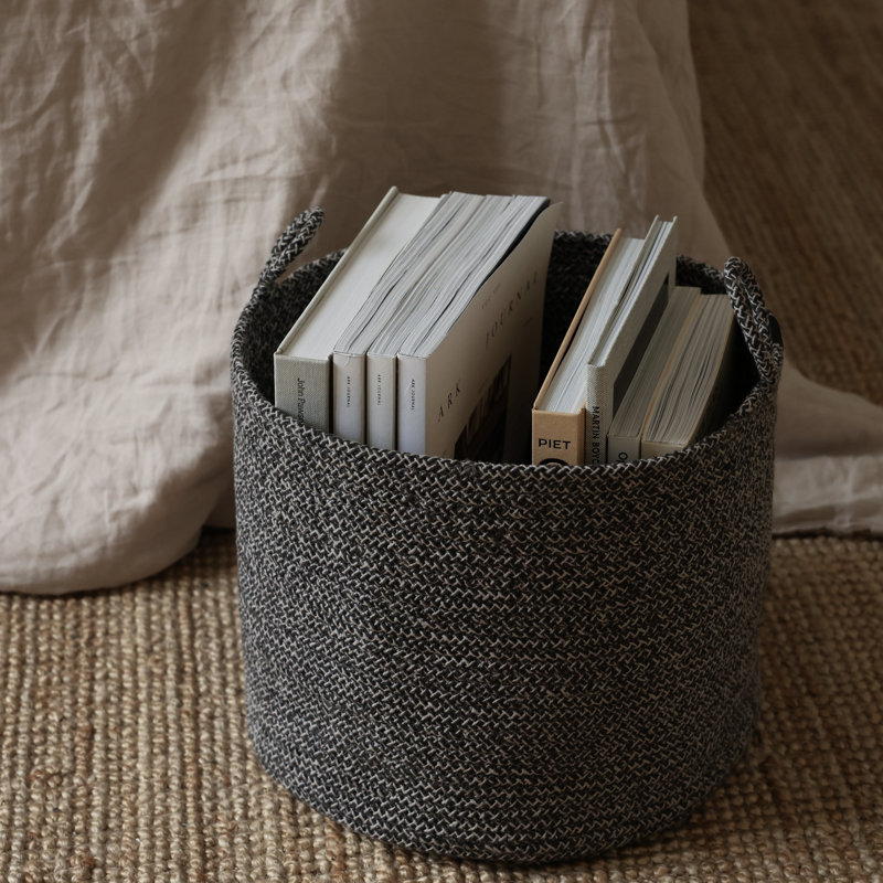 Gray Loops Cotton Rope Basket - Medium, Gray, 28 pt