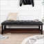 Banc - 60 po rembourré pour chambre à coucher, vestibule | Pieds en bouleau massif, polyuréthane doux | Noyer brun, bois-1083731176