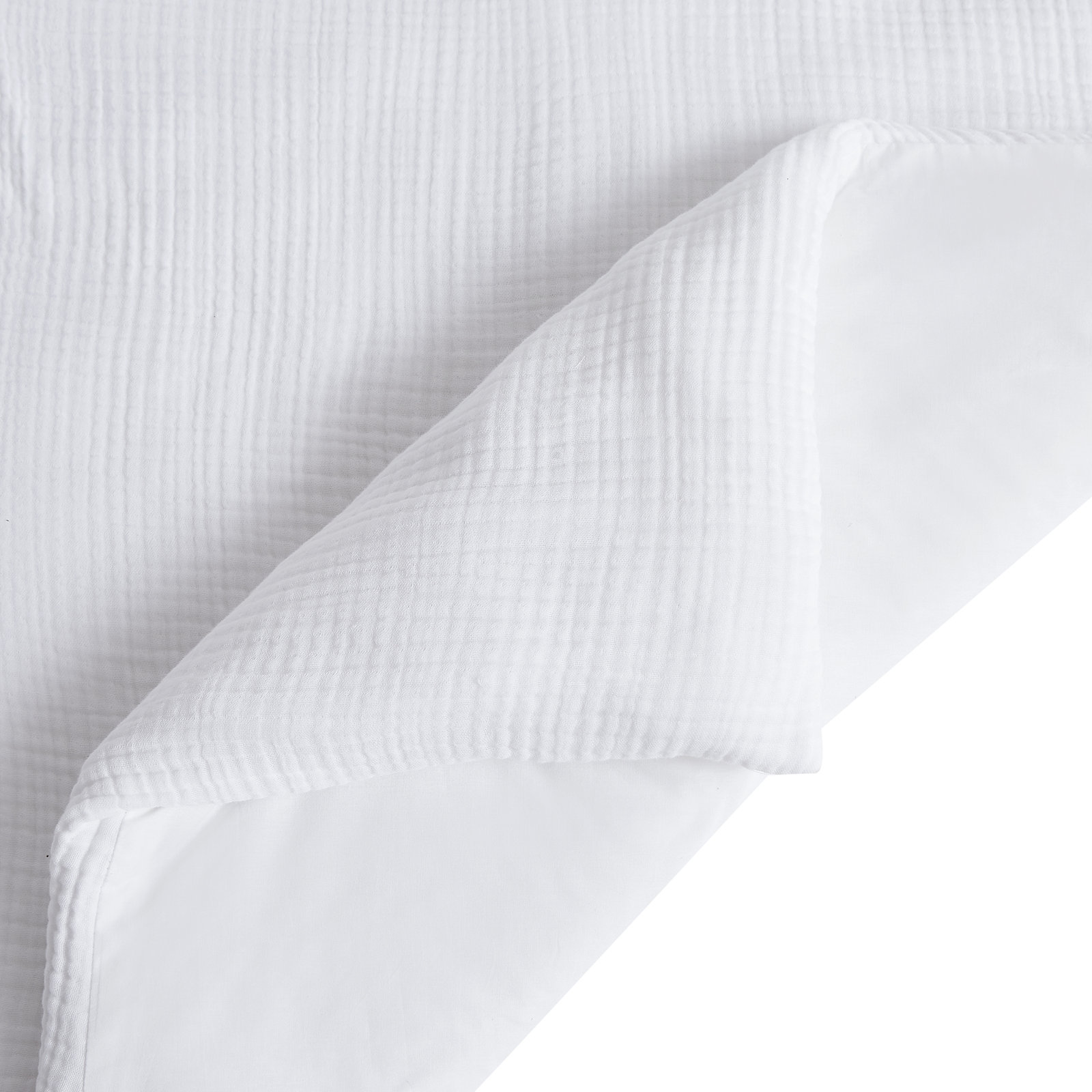 Cotton Voile Classic Casual Modern Rustic Soft And Lightweight Comforter Set, King Comforter + 2 King Shams, White