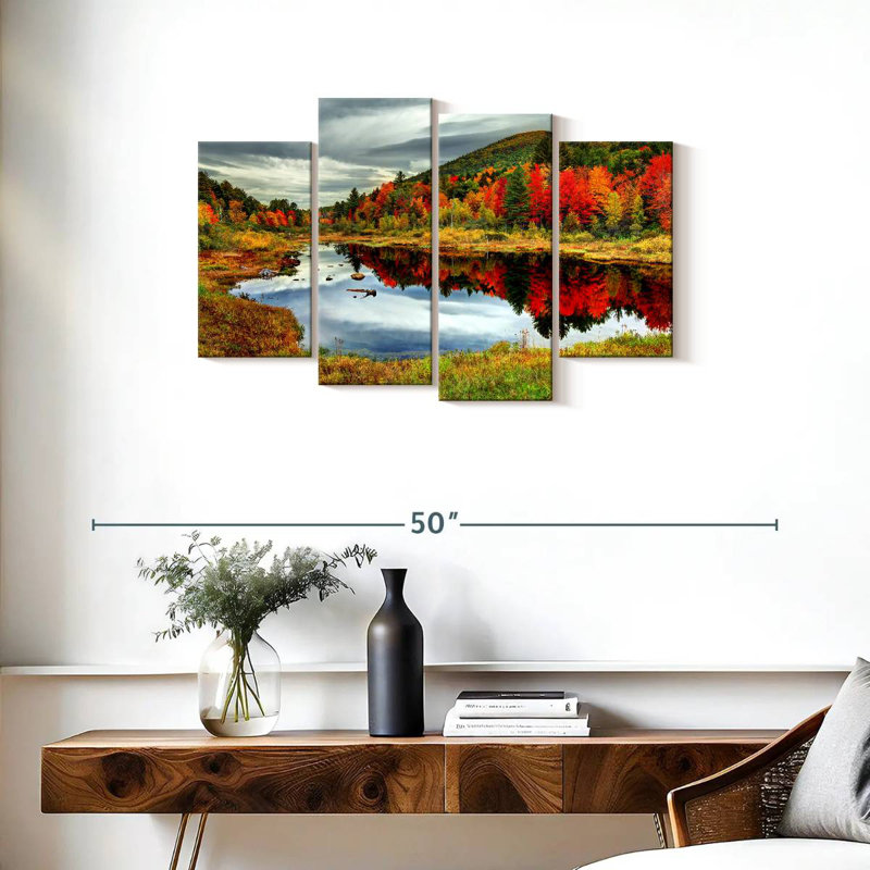 Alvord White Mountains Lake en automne, H 22 po x l 36 po