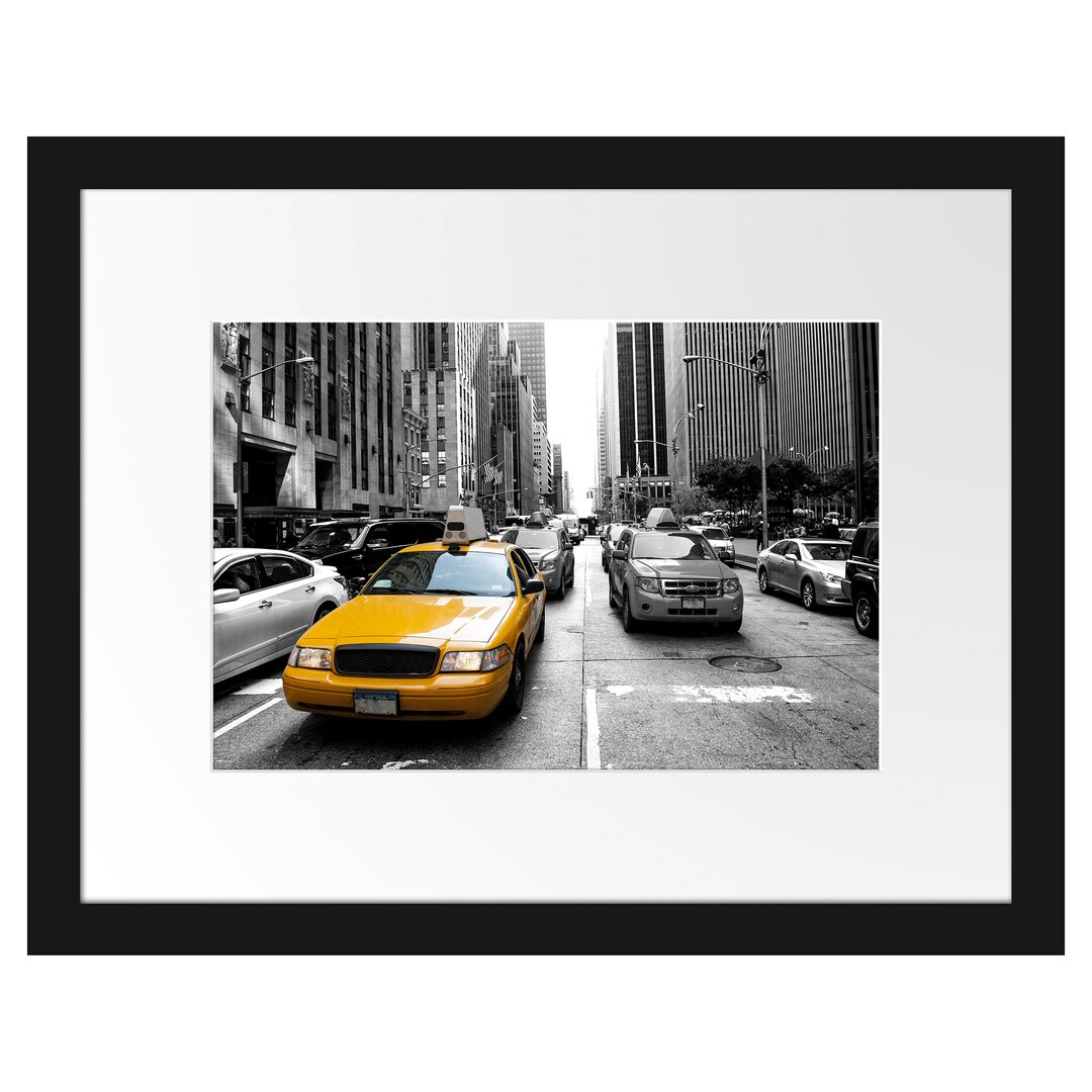 Gerahmtes Poster Gelbes Taxi in New York