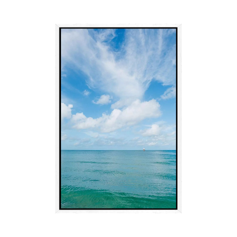 Florida Ocean View V 1 Piece Wall Art on Canvas, 101.6cm H x 66.04cm W x 3.81cm D, White Framed