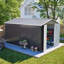 Remise verrouillable en métal sécurisée - grand rangement extérieur avec cadre en aluminium, remise à outils de jardin durable pour la cour, le patio, la pelouse, gris-124385940