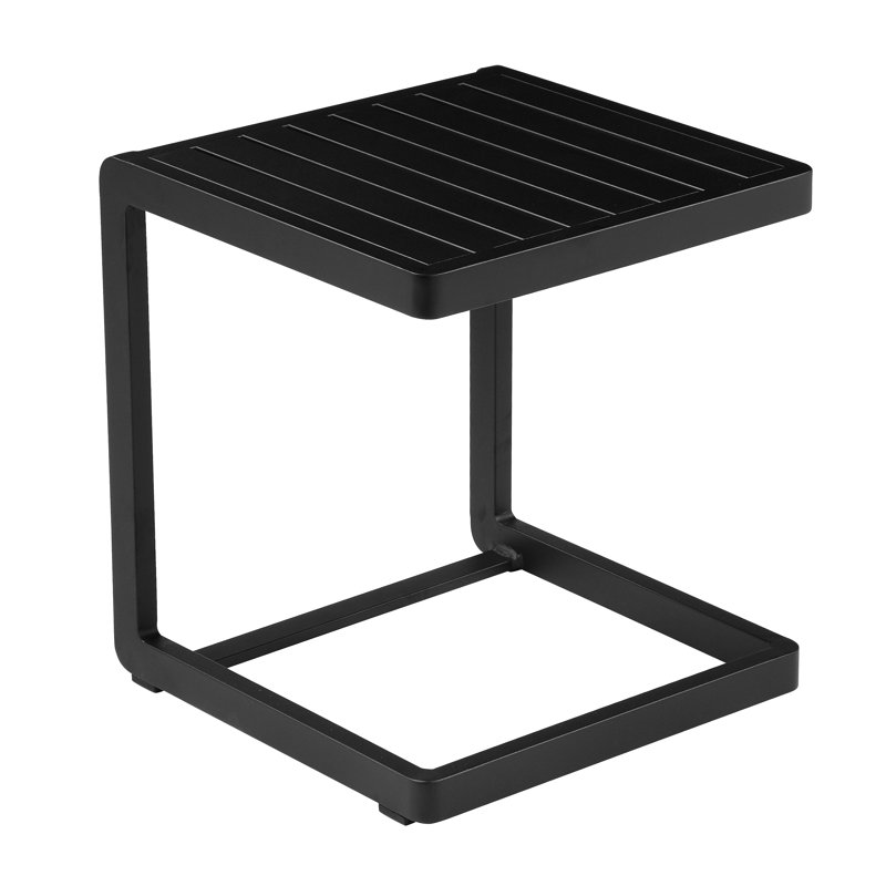 Chris Outdoor Square Side Table, Black