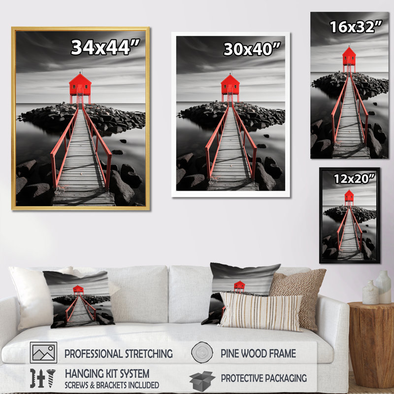 Valo Coastal Pier Reflections I, H 40 po x l 30 po x P 1,5 po, Cadre naturel flottant