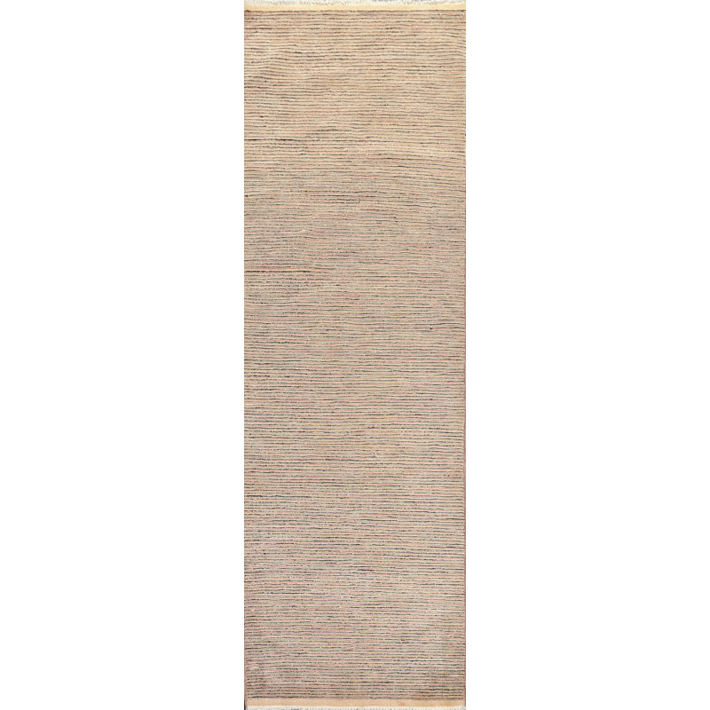 Tapis de couloir oriental rayé Gabbeh Kashkoli noué à la main