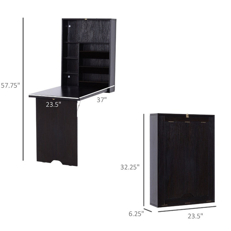 Bureau mural pliable - Bureau flottant multifonctionnel convertible | Facile à installer pour les zones de travail à domicile / d'étude