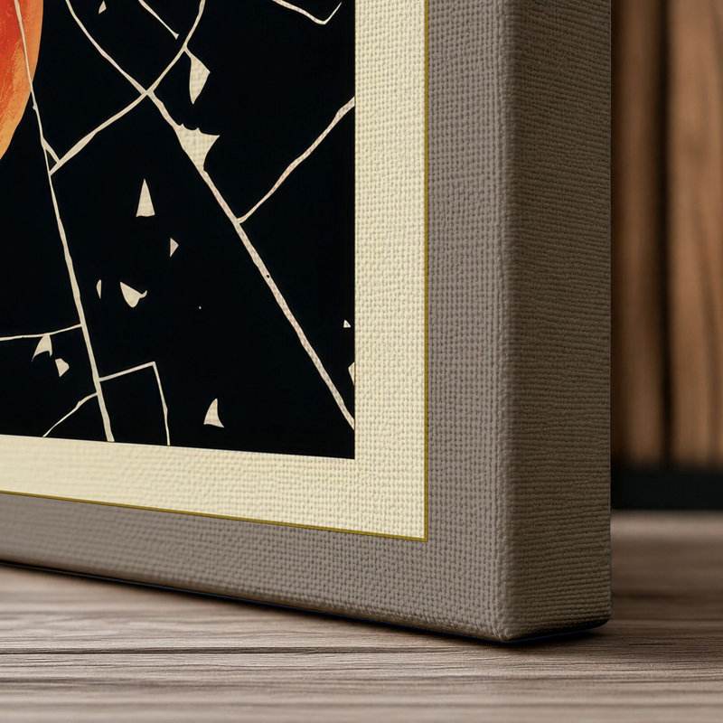 Oranges and Stars Botanical - Wrapped Canvas, 24x16 - 61.0 x 40.6 cm, Taupe Border