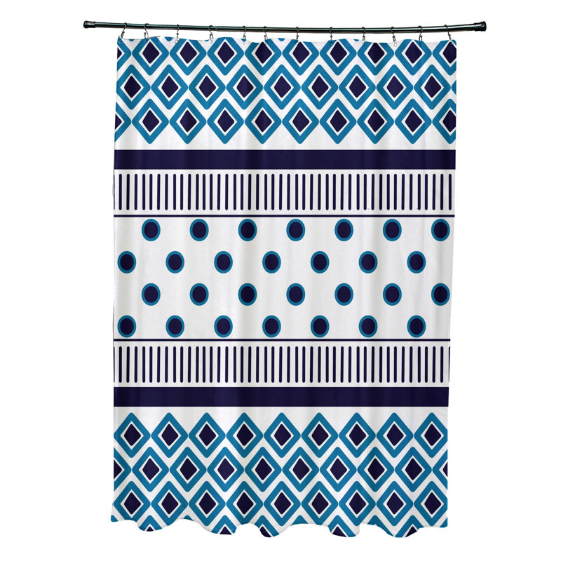 Rideau de douche simple Ferrier, Bleu