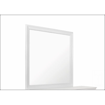 Shaker Metallic White Mirror, Large Beveled Glass For Contemporary Bedrooms, Enhances Visual Appeal And Functionality