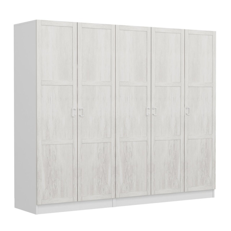 Raqual 100% MELAMINE COATED PARTICLE BOARD Wardrobe, 255cm H x 210cm W x 52cm D