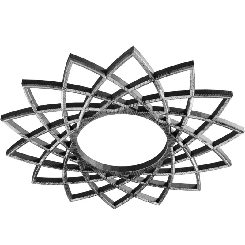 Médaillon de plafond en PVC de qualité architecturale Eleanor de 16 po x P 6 1/8 po x P 1/2 po, H 16 po x l 16 po x P 0,5 po
