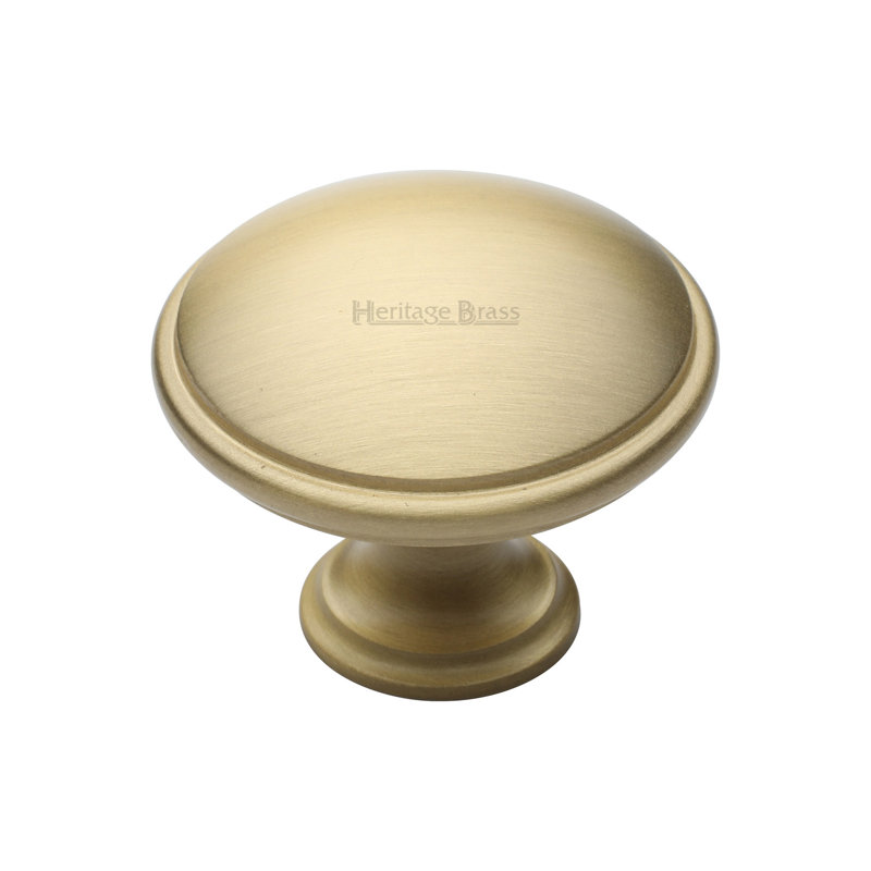 Heritage Brass Heritage Cabinet Knob Domed Design, Satin Brass, 3cm H x 3.8cm W x 3.8cm D
