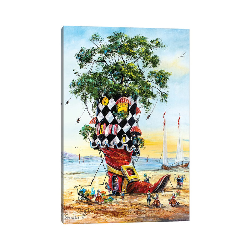 Flower Girl Visit by Natalia Grinchenko - Wrapped Canvas Print, 30.48cm H x 20.32cm W x 1.9cm D