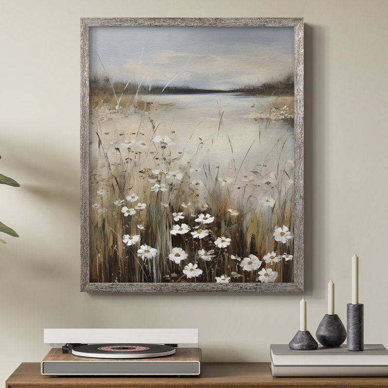 Reproduction florale rétro encadrée Ccciii - bois massif, H 11 po x l 9 po