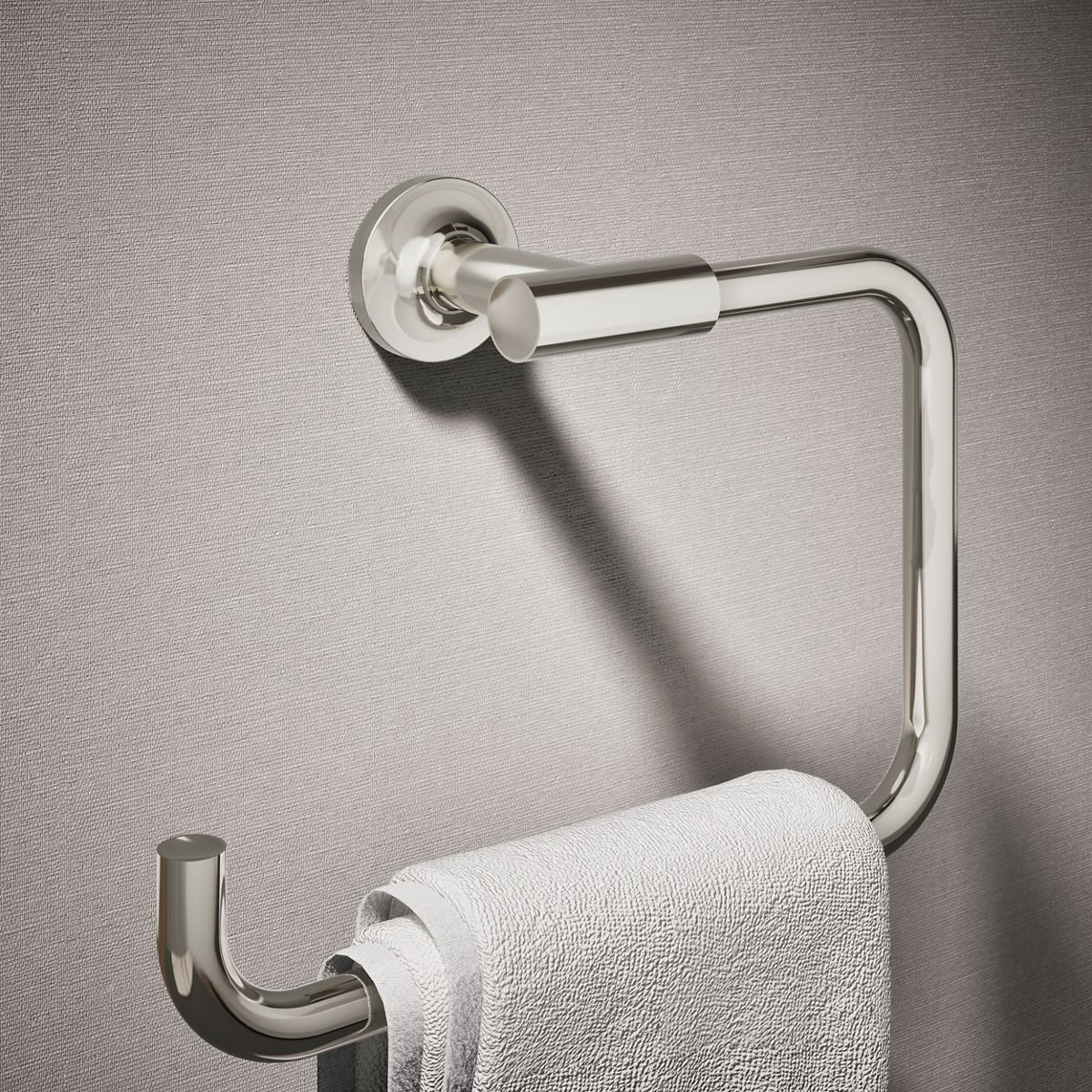 Purist Wall-Mounted Towel Ring, Vibrant Polished Nickel