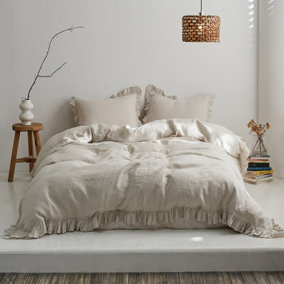 Linen Ruffled Duvet Cover Set