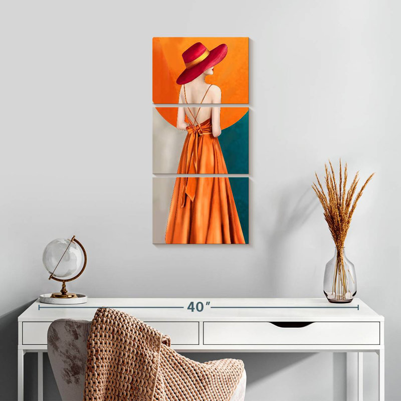 Magnifique orange, H 27 po x l 12 po