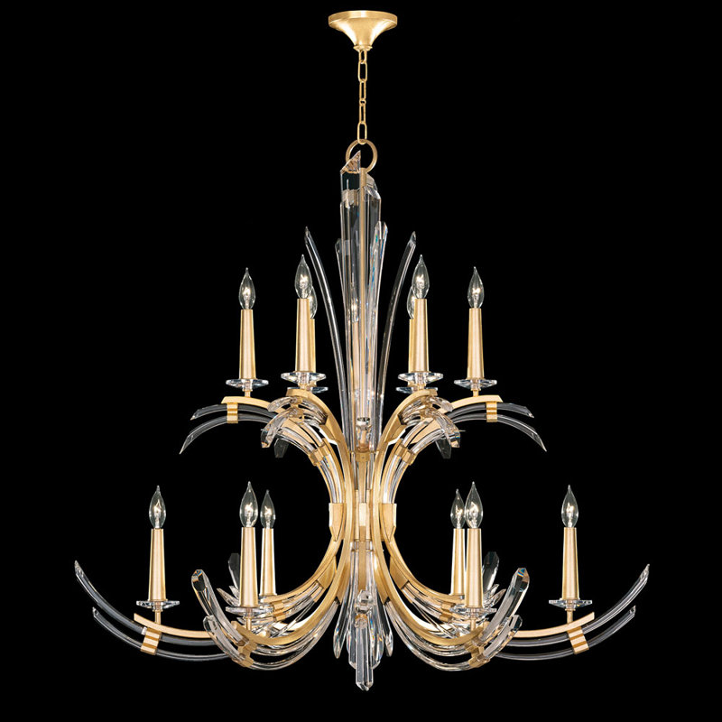 Lustre rond 42 po Trevi, Feuille d'or