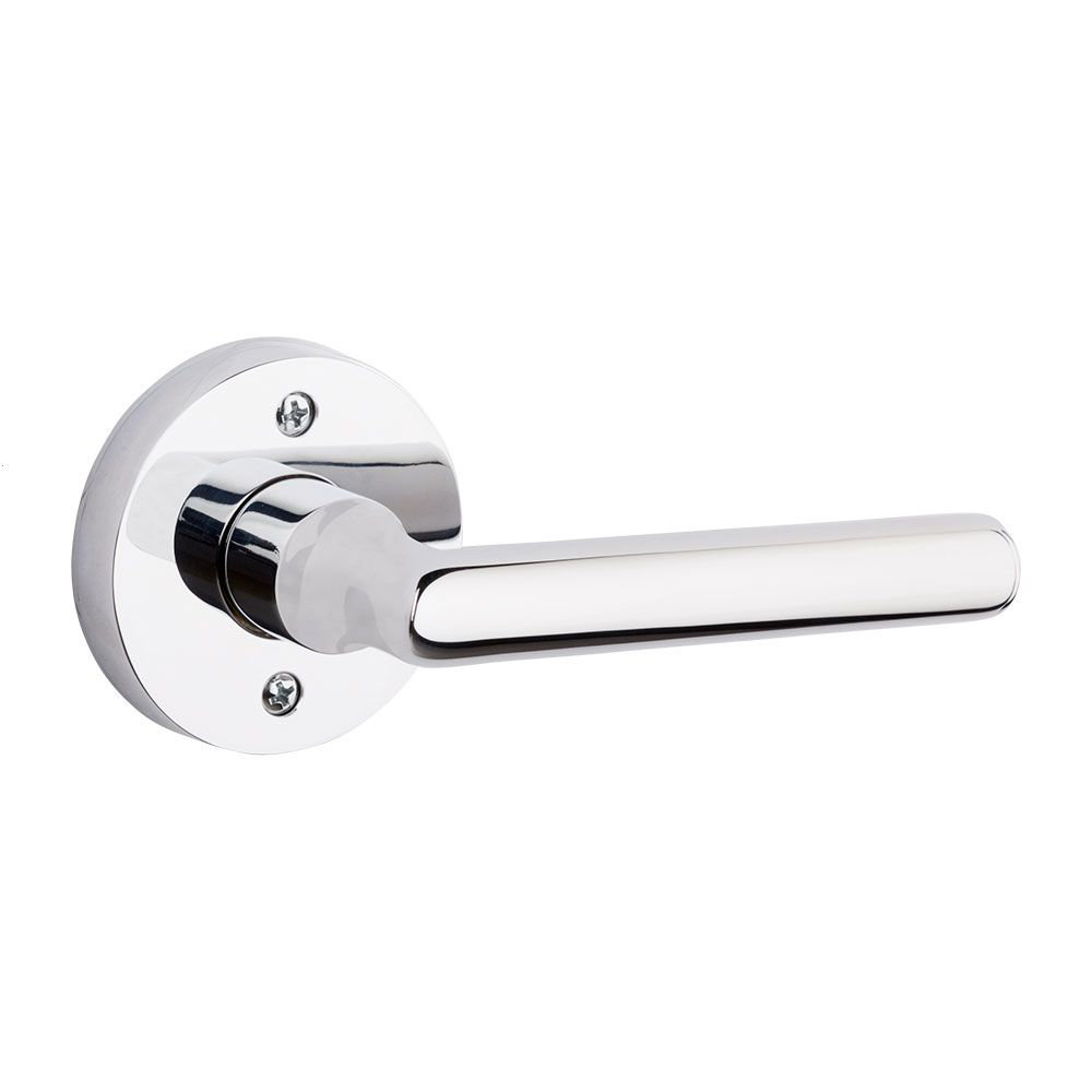 Tube Passage Door Lever with Contemporary Round Rosette Baldwin 