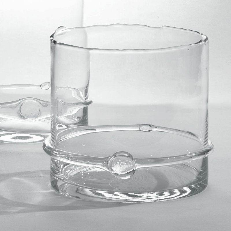 Intaglio Hurricane Candle Holder, Clear