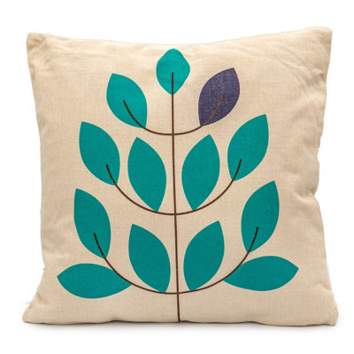 Nordic Leaves Indoor / Outdoor Floral Square Throw Cushion