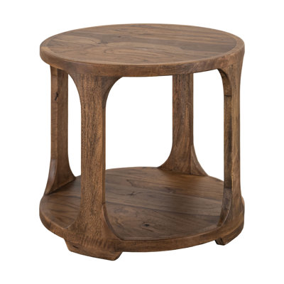 Table d'appoint ronde 18 po Eray, bois de manguier Eray