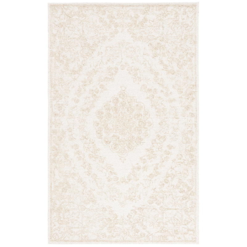 Ebony 218 Area Rug In Ivory / Light Green, Rectangle 3' x 5'