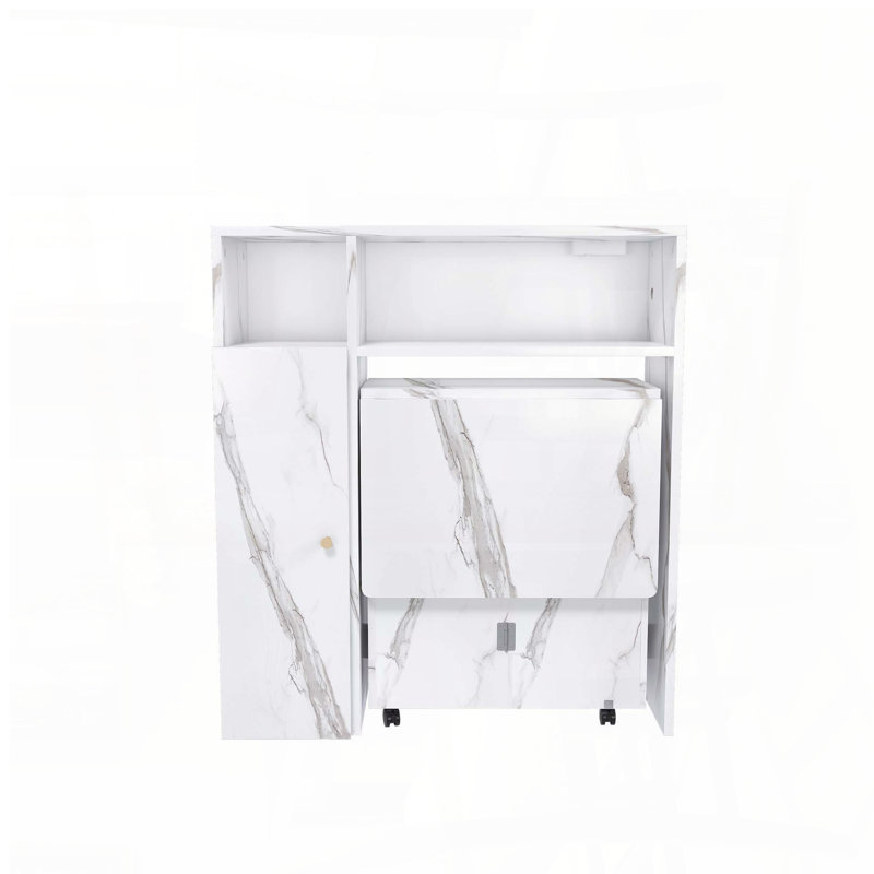 Multifunctional Folding Dining Table with Wall-Mounted Sideboard