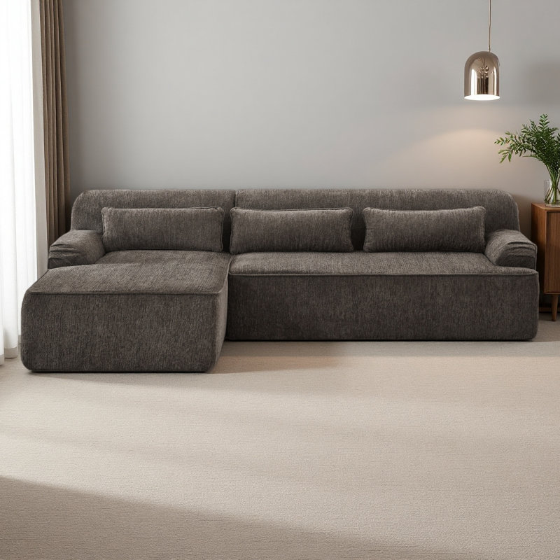 Chenille L-Shape Luxury Sectional Oversized Sofa,Mnimalist Design,Comfy Sleeper Couch For Living Room,Apartment&Reception Spaces