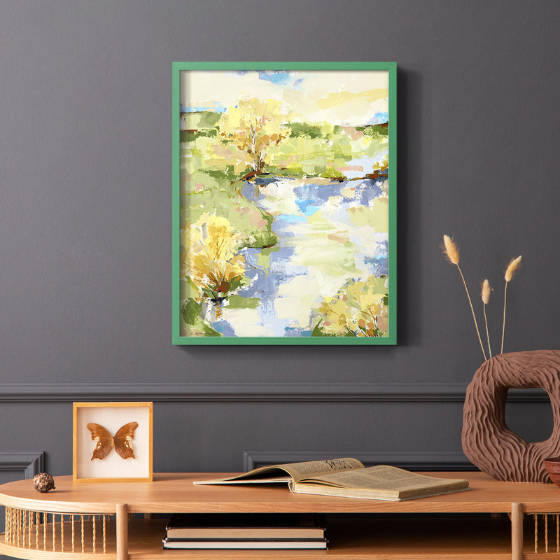 Airy I, reproduction encadrée - bois massif, Vert, H 10 po x l 8 po