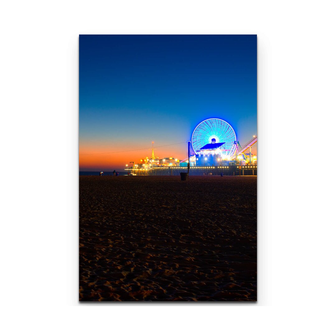 Leinwandbild Santa Monica Pier Nacht