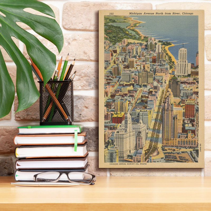 «Michigan Avenue North From River Chicago» par Wild Apple Portfolio, art mural sur toile, 12 po x 18 po, H 18 po x l 12 po