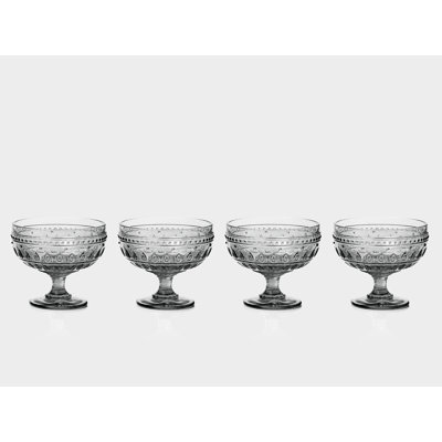 Fez Glassware 13oz Footed Compote Glass Set