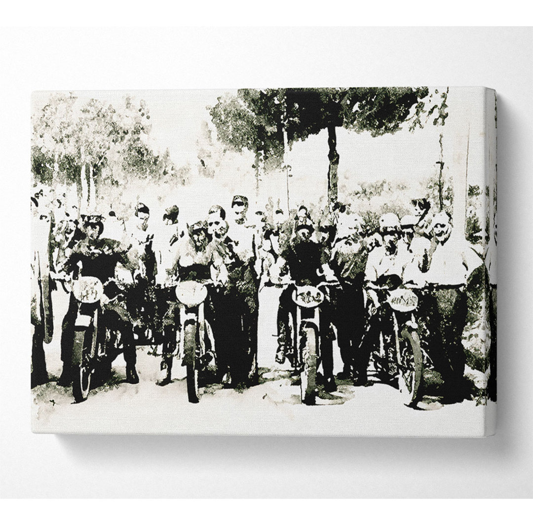 Vintage Motorcross Before The Gun - Kunstdrucke auf Leinwand